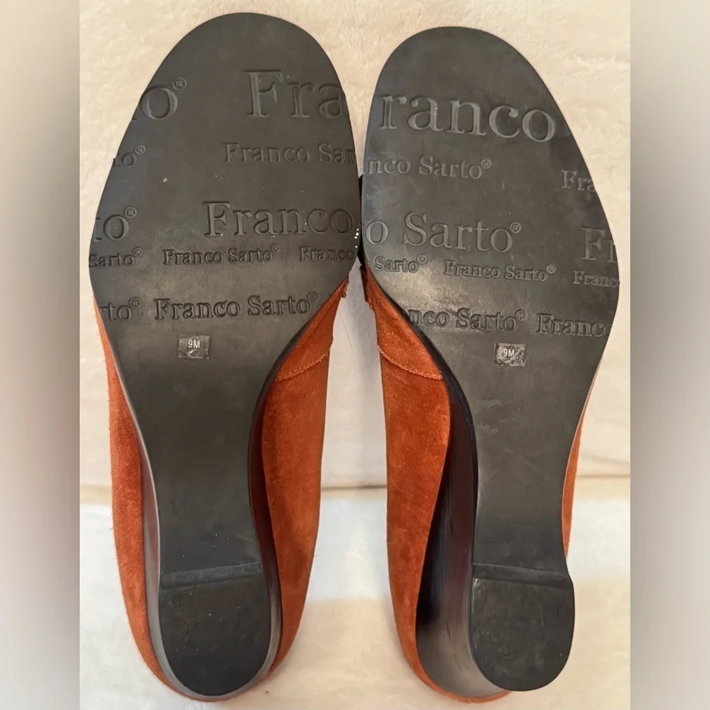 Franco Sarto Women’s Reddish Brown Suede Wedge Heels Size 9M